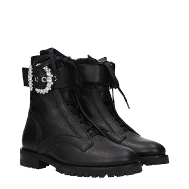 Jimmy Choo Black Leather Ankle Boots