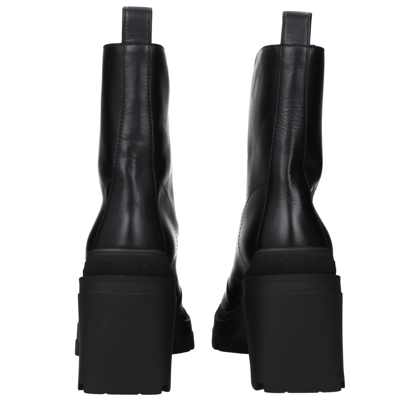 Jimmy Choo Black Leather Ankle Boots