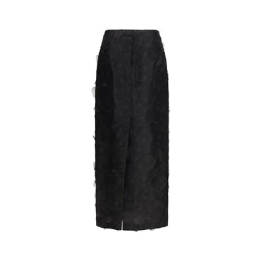 Max Mara Black Silk Long Skirt