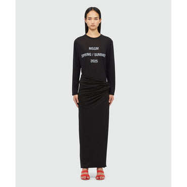 MSGM Black Cotton Casual Dress