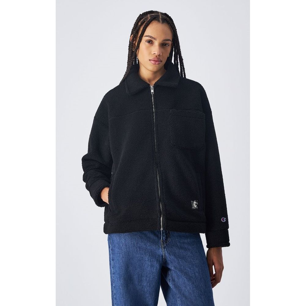 Champion Black Polyester Full-Length Jacket