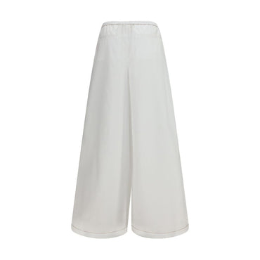 Marni White Cotton Casual Pants