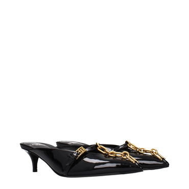 Balmain Black Leather Platform Sandals