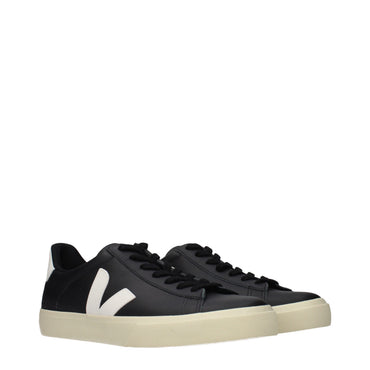Veja Black Leather Low Top Sneakers