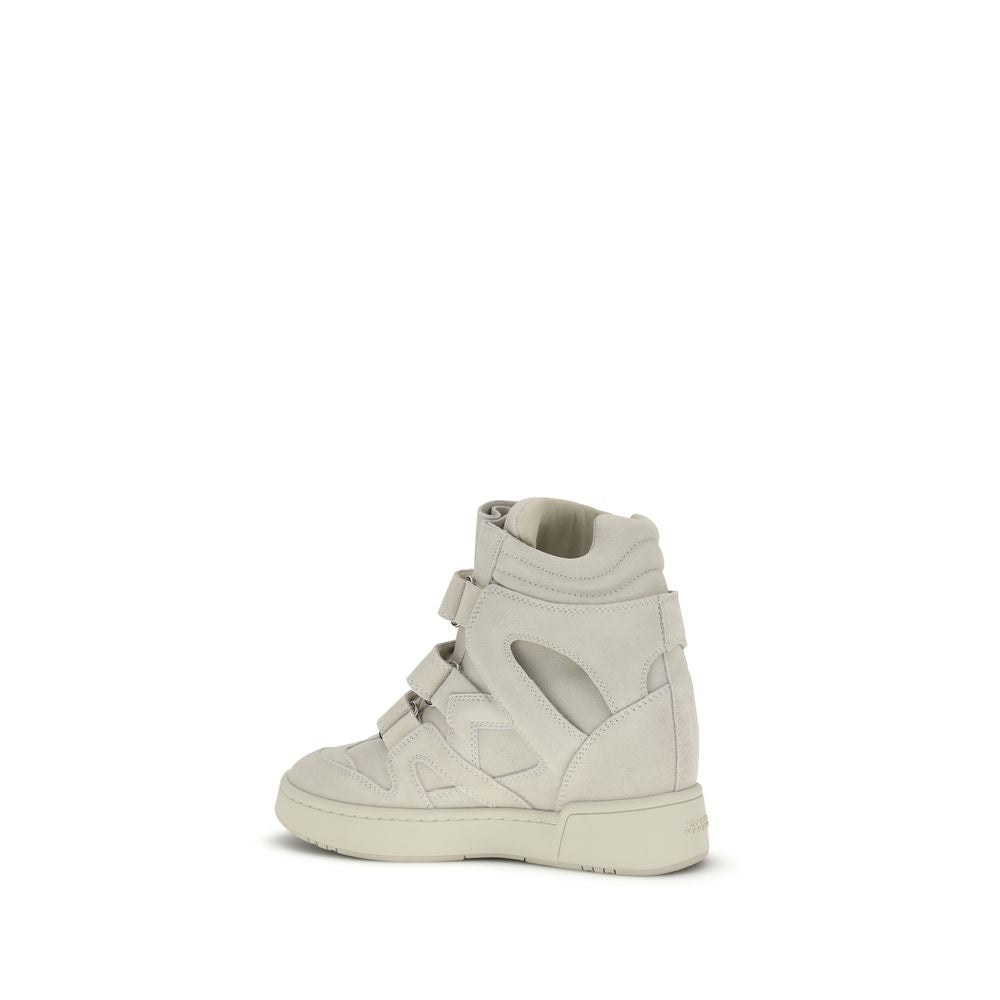 Isabel Marant Beige Calf Leather Bos Taurus Platform Sneakers