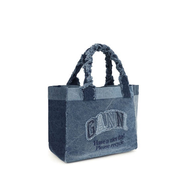 Ganni Blue Cotton Handbag