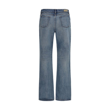 Alexander McQueen Blue Cotton Straight-Leg Jeans