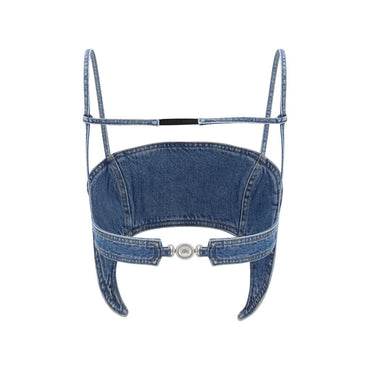Marine Serre Blue Denim Shirt