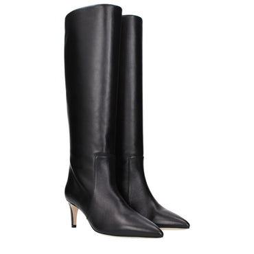 Paris Texas Black Leather Ankle Boots