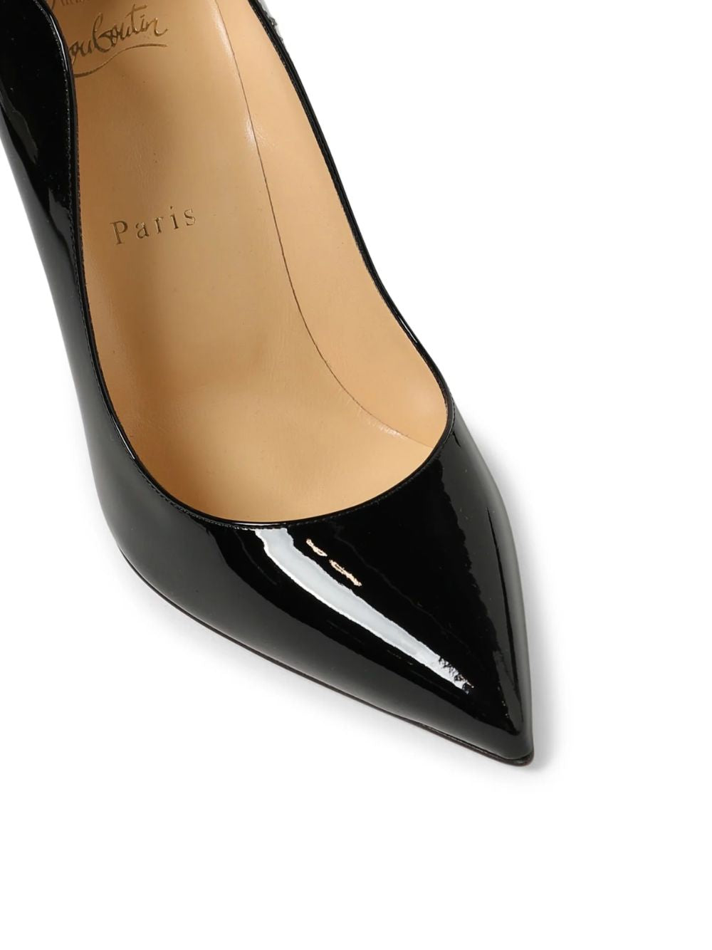 Christian Louboutin Black Patent Leather Hot Chick Pumps 100