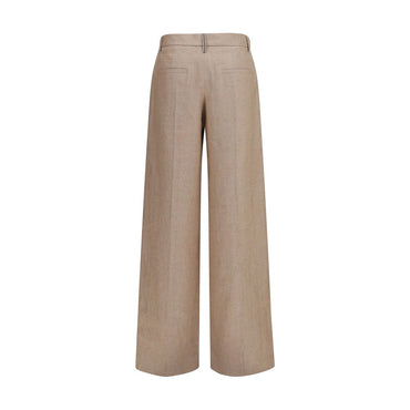 Brunello Cucinelli Beige Linen Casual Pants