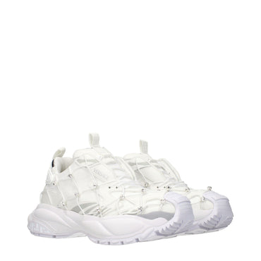 Versace White Fabric Sneakers