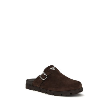 Prada Brown Calf Leather Bos Taurus Mules