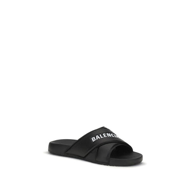 Balenciaga Black Rubber Sandals