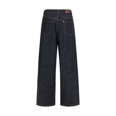 Brunello Cucinelli Blue Cotton Straight-Leg Jeans