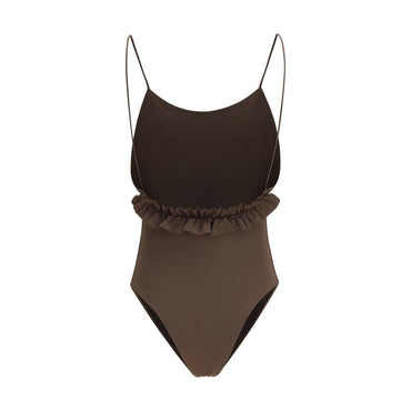 Jacquemus Brown Polyamide One-Piece Swimsuit