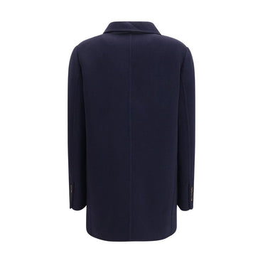 Brunello Cucinelli Blue Wool Oves Aries Full-Length Jacket