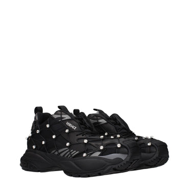 Versace Black Fabric Chunky Sneakers