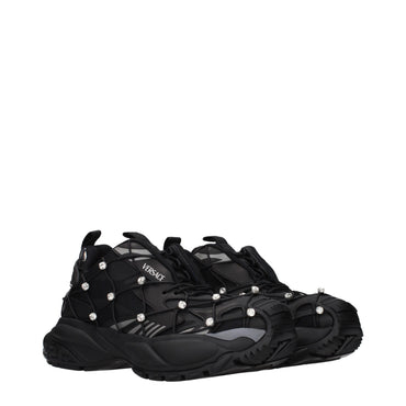 Versace Black Fabric Chunky Sneakers