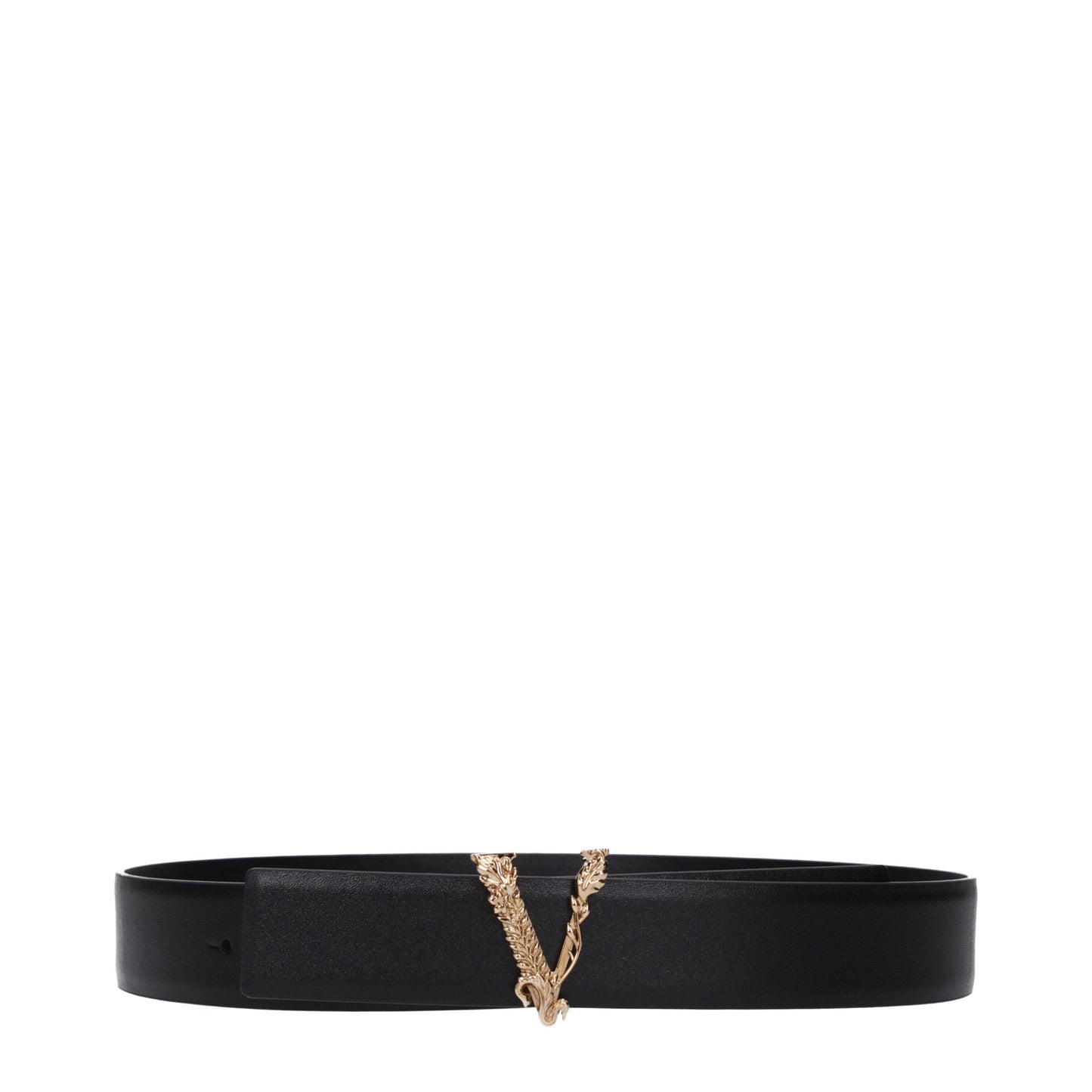 Versace Black Leather Regular Belt