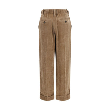 Brunello Cucinelli Brown Viscose Casual Pants