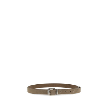 Brunello Cucinelli Beige Calf Leather Bos Taurus Thin Belt