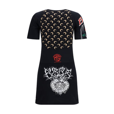Marine Serre Black Cotton Casual Dress