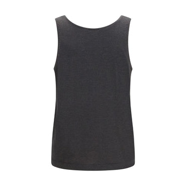 Brunello Cucinelli Gray Cashmere Sleeveles T-Shirt