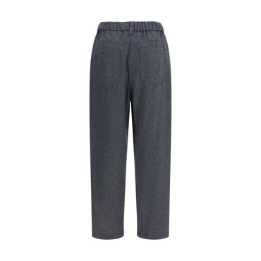 Brunello Cucinelli Gray Wool Oves Aries Casual Pants