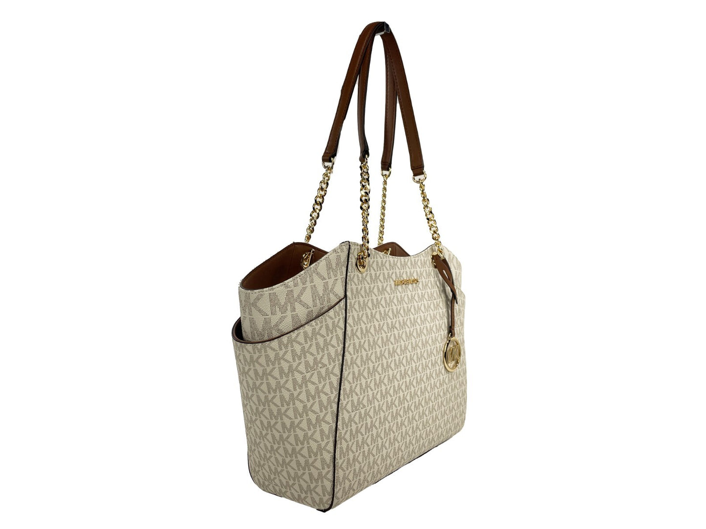 Michael Kors Jet Set Travel Large Logo Tote, Vanilla