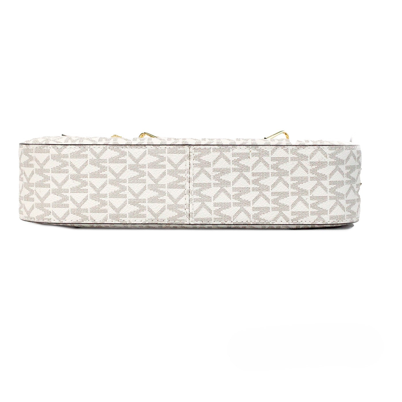 Michael Kors Adult Saffiano Leather Chain Zip Crossbody Handbag, Vanilla/Powder Blush