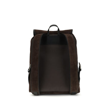 Valentino Garavani Brown Calf Leather Bos Taurus Backpack