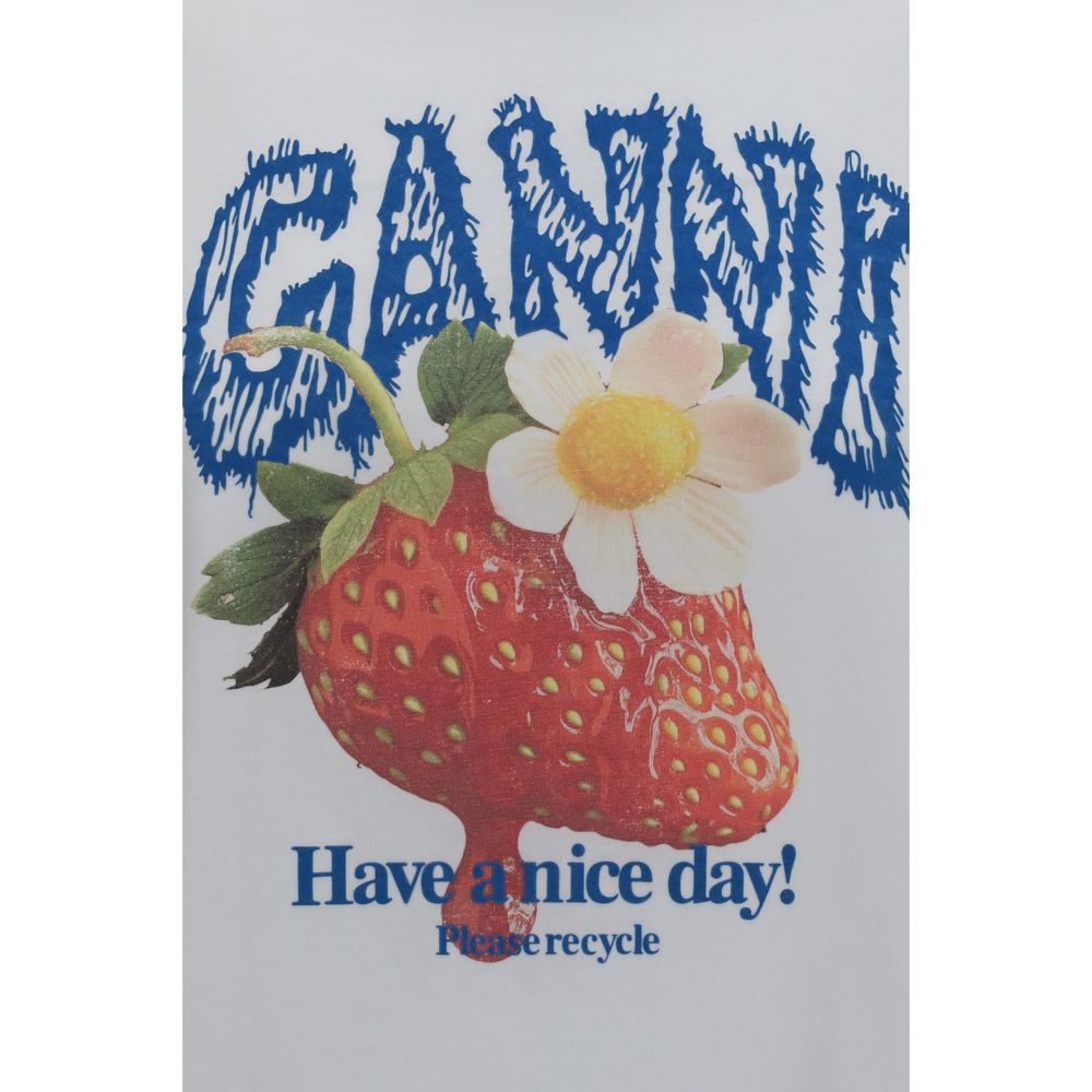 Ganni White Cotton Sweatshirt