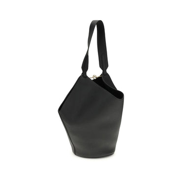 Khaite Black Calf Leather Bos Taurus Shoulder Bag