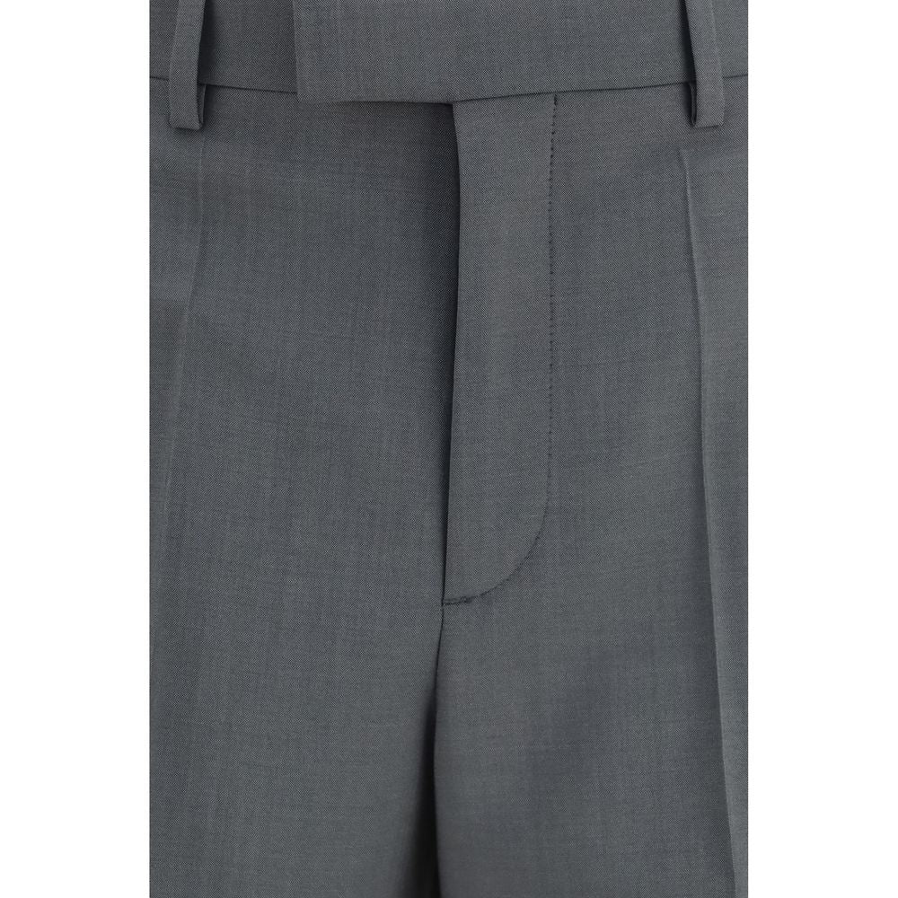 Valentino Gray Wool Oves Aries Dress Pants