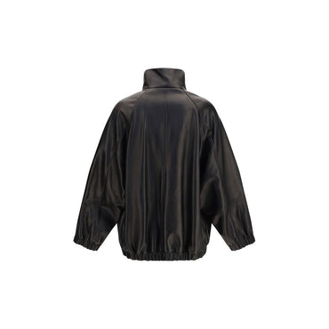 Brunello Cucinelli Black Lamb Ovis Aries Aries Leather Jacket