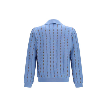 Fendi Blue Cotton Polo Shirt