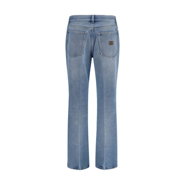 Miu Miu Blue Polyester Relaxed Fit Jeans