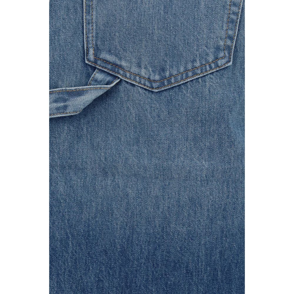 7FOR Blue Cotton Bermuda Shorts
