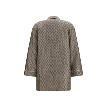Gucci Beige Silk Dress Shirt