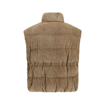 Brunello Cucinelli Beige Viscose Sleeveless Jacket