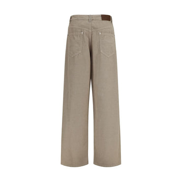 Brunello Cucinelli Beige Cotton Casual Pants