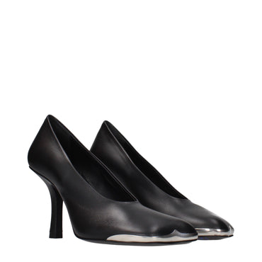 Burberry Black Leather High Heel Pumps
