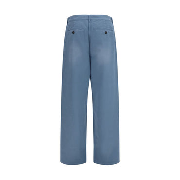 Miu Miu Blue Cotton Casual Pants