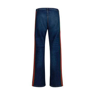 Gucci Blue Cotton Flared Jeans