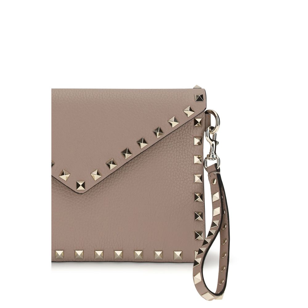 Valentino Garavani Beige Calf Leather Bos Taurus Wallet