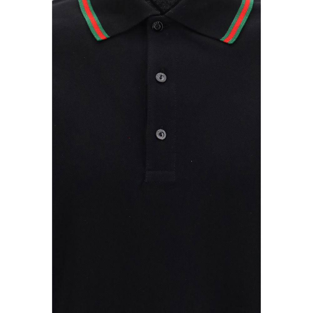 Gucci Black Cotton Polo Shirt