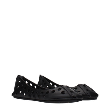 Alaïa Black Leather Ballet Flats