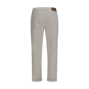 Brunello Cucinelli White Cotton Jeans Denim