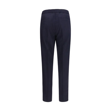 Brunello Cucinelli Blue Wool Oves Aries Casual Pants